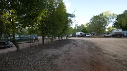 Caravan on banks of Little Roper River.
